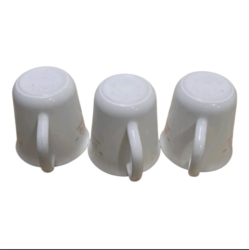 Vintage Corelle Corning Hearts Floral Coffee Mugs‎ Set of 3
